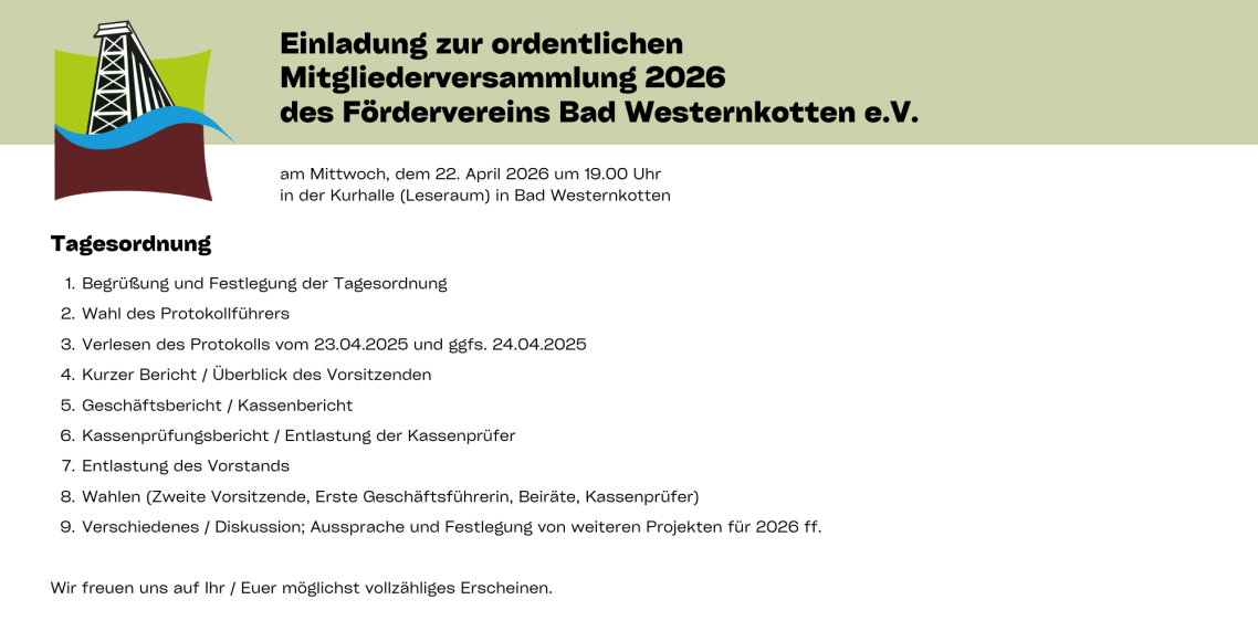 Einladung Mitgliederversammlung 2026